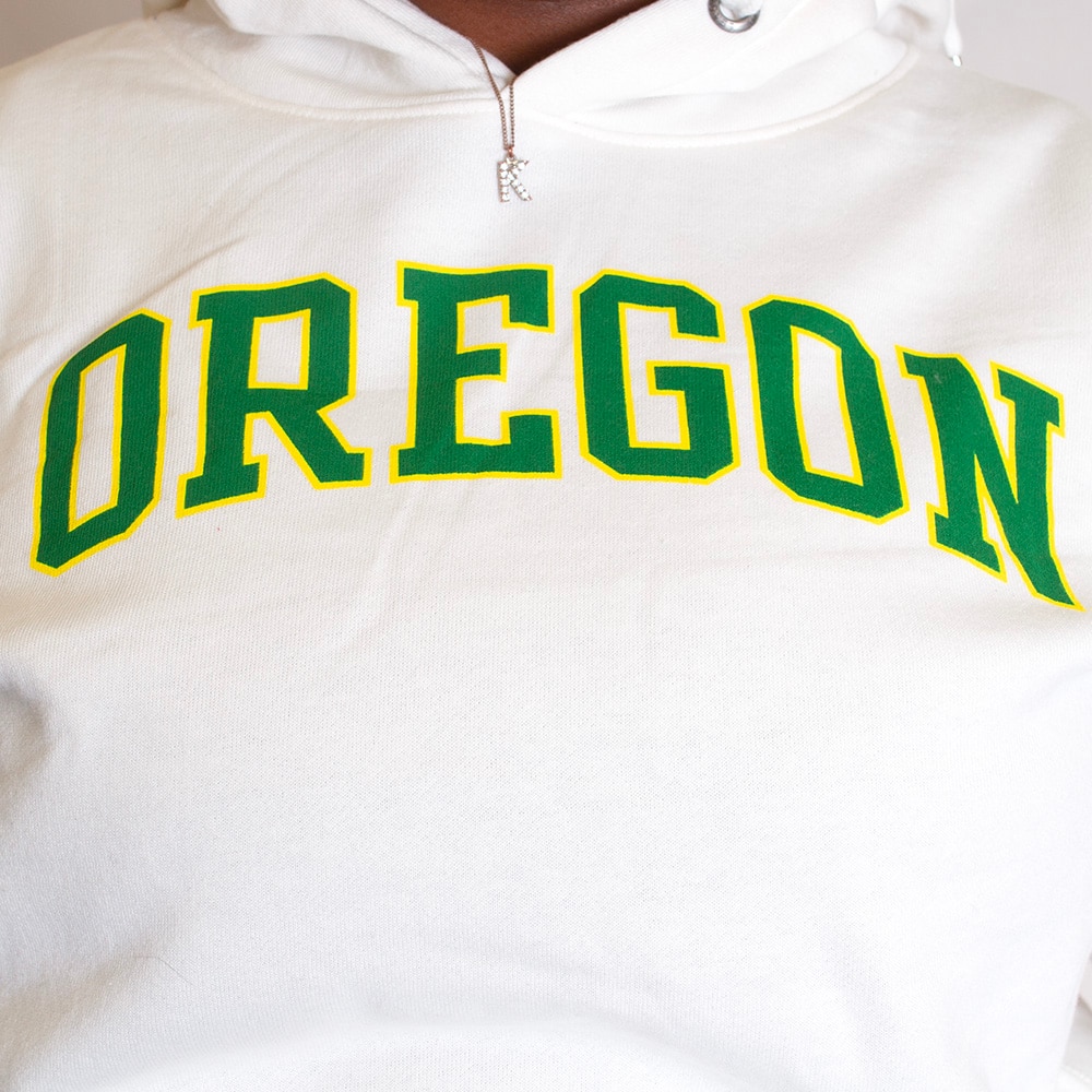 Arched Oregon, League, White, Hoodie, Tri-blend, Men, Unisex, Heritage, Sweatshirt, Pullover, 838058